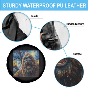 Funny Halloween Spare Tire Cover Bigfoot Selfie With Ghost Starry Night Art TS12 Print Your Wear