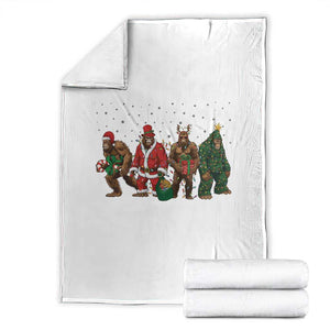 Bigfoot Christmas Cosplay Throw Blanket Funny Holiday Gift TS12 White Print Your Wear