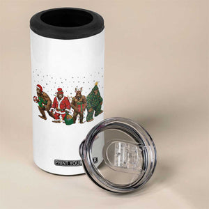 Bigfoot Christmas Cosplay 4 in 1 Can Cooler Tumbler Funny Holiday Gift TS12 Print Your Wear