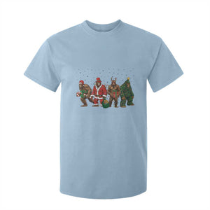 Bigfoot Christmas Cosplay T Shirt For Kid Funny Holiday Gift TS12 Light Blue Print Your Wear