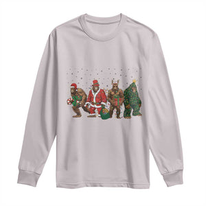 Bigfoot Christmas Cosplay Long Sleeve Shirt Funny Holiday Gift TS12 Ice Gray Print Your Wear