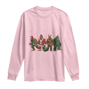 Bigfoot Christmas Cosplay Long Sleeve Shirt Funny Holiday Gift TS12 Light Pink Print Your Wear