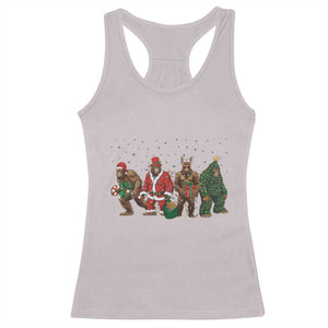 Bigfoot Christmas Cosplay Racerback Tank Top Funny Holiday Gift TS12 Ice Gray Print Your Wear
