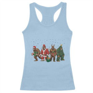 Bigfoot Christmas Cosplay Racerback Tank Top Funny Holiday Gift TS12 Light Blue Print Your Wear