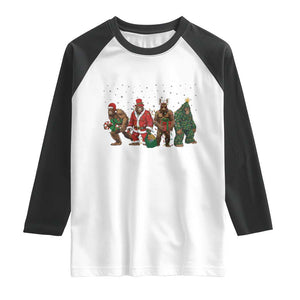 Bigfoot Christmas Cosplay Raglan Shirt Funny Holiday Gift TS12 White Black Print Your Wear