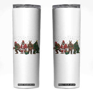 Bigfoot Christmas Cosplay Skinny Tumbler Funny Holiday Gift TS12 White Print Your Wear