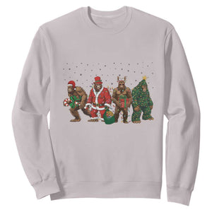 Bigfoot Christmas Cosplay Sweatshirt Funny Holiday Gift TS12 Ice Gray Print Your Wear