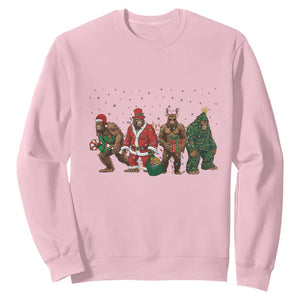 Bigfoot Christmas Cosplay Sweatshirt Funny Holiday Gift TS12 Light Pink Print Your Wear