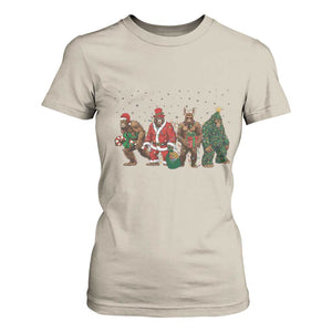 Bigfoot Christmas Cosplay T Shirt For Women Funny Holiday Gift TS12 Sand Print Your Wear