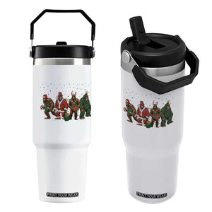 Bigfoot Christmas Cosplay Flip Straw Tumbler Funny Holiday Gift TS12 One Size: 30 oz White Print Your Wear