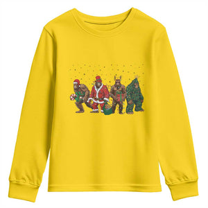 Bigfoot Christmas Cosplay Youth Sweatshirt Funny Holiday Gift TS12 Daisy Print Your Wear