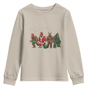 Bigfoot Christmas Cosplay Youth Sweatshirt Funny Holiday Gift TS12 Sand Print Your Wear