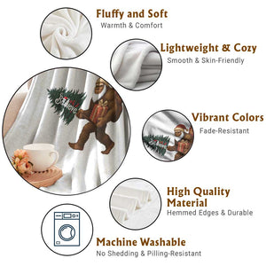 Believe Bigfoot Christmas Throw Blanket Sasquatch Holiday Gift TS12 Print Your Wear