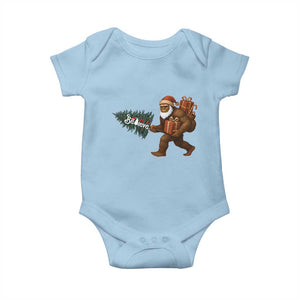 Believe Bigfoot Christmas Baby Onesie Sasquatch Holiday Gift TS12 Light Blue Print Your Wear