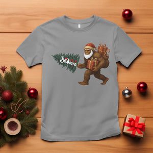 Believe Bigfoot Christmas T Shirt Sasquatch Holiday Gift TS12 Sport Gray Print Your Wear