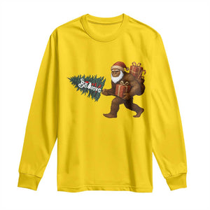 Believe Bigfoot Christmas Long Sleeve Shirt Sasquatch Holiday Gift TS12 Daisy Print Your Wear