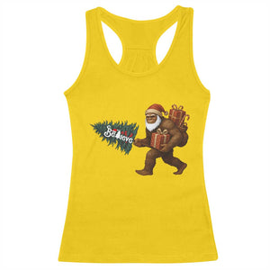 Believe Bigfoot Christmas Racerback Tank Top Sasquatch Holiday Gift TS12 Daisy Print Your Wear