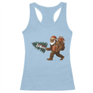 Believe Bigfoot Christmas Racerback Tank Top Sasquatch Holiday Gift TS12 Light Blue Print Your Wear