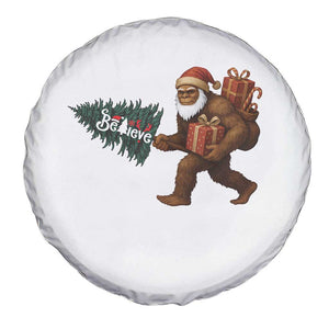 Believe Bigfoot Christmas Spare Tire Cover Sasquatch Holiday Gift TS12 Print Your Wear