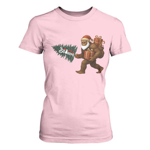 Believe Bigfoot Christmas T Shirt For Women Sasquatch Holiday Gift TS12 Light Pink Print Your Wear