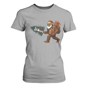 Believe Bigfoot Christmas T Shirt For Women Sasquatch Holiday Gift TS12 Sport Gray Print Your Wear