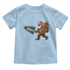 Believe Bigfoot Christmas Toddler T Shirt Sasquatch Holiday Gift TS12 Light Blue Print Your Wear