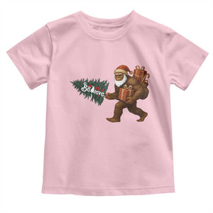 Believe Bigfoot Christmas Toddler T Shirt Sasquatch Holiday Gift TS12 Light Pink Print Your Wear