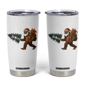 Believe Bigfoot Christmas Tumbler Cup Sasquatch Holiday Gift TS12 White Print Your Wear