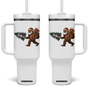 Believe Bigfoot Christmas Tumbler With Handle Sasquatch Holiday Gift TS12 One Size: 40 oz White Print Your Wear