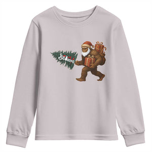 Believe Bigfoot Christmas Youth Sweatshirt Sasquatch Holiday Gift TS12 Ice Gray Print Your Wear