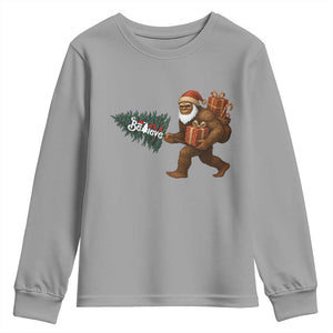 Believe Bigfoot Christmas Youth Sweatshirt Sasquatch Holiday Gift TS12 Sport Gray Print Your Wear