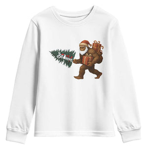 Believe Bigfoot Christmas Youth Sweatshirt Sasquatch Holiday Gift TS12 White Print Your Wear