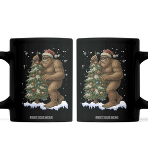 Funny Christmas Coffee Mug Bigfoot Decorating Xmas Tree Gift TS12 Black Print Your Wear