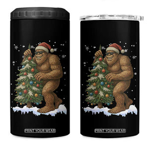 Funny Christmas 4 in 1 Can Cooler Tumbler Bigfoot Decorating Xmas Tree Gift TS12 One Size: 16 oz Black Print Your Wear