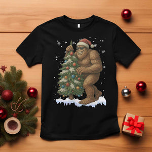 Funny Christmas T Shirt Bigfoot Decorating Xmas Tree Gift TS12 Black Print Your Wear