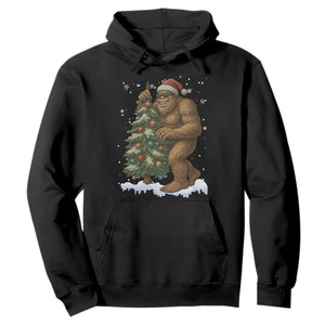 Funny Christmas Hoodie Bigfoot Decorating Xmas Tree Gift TS12 Black Print Your Wear