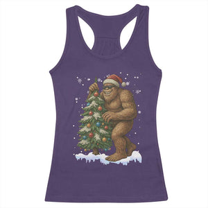 Funny Christmas Racerback Tank Top Bigfoot Decorating Xmas Tree Gift TS12 Purple Print Your Wear