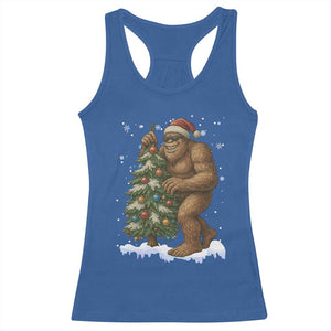 Funny Christmas Racerback Tank Top Bigfoot Decorating Xmas Tree Gift TS12 Royal Blue Print Your Wear