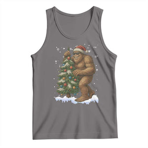 Funny Christmas Tank Top Bigfoot Decorating Xmas Tree Gift TS12 Deep Heather Print Your Wear