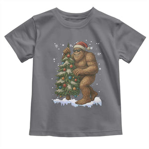 Funny Christmas Toddler T Shirt Bigfoot Decorating Xmas Tree Gift TS12 Charcoal Print Your Wear