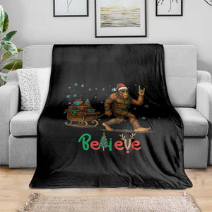 Bigfoot Christmas Throw Blanket Believe Funny Holiday Gift TS12 Print Your Wear