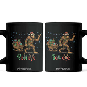 Bigfoot Christmas Coffee Mug Believe Funny Holiday Gift TS12 Black Print Your Wear