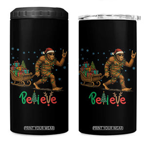 Bigfoot Christmas 4 in 1 Can Cooler Tumbler Believe Funny Holiday Gift TS12 One Size: 16 oz Black Print Your Wear