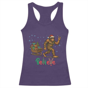Bigfoot Christmas Racerback Tank Top Believe Funny Holiday Gift TS12 Purple Print Your Wear