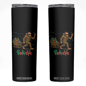 Bigfoot Christmas Skinny Tumbler Believe Funny Holiday Gift TS12 Black Print Your Wear