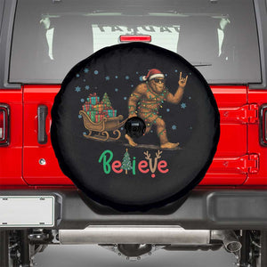Bigfoot Christmas Spare Tire Cover Believe Funny Holiday Gift TS12 Black Print Your Wear