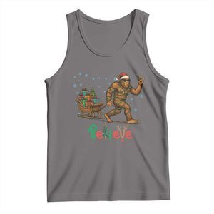 Bigfoot Christmas Tank Top Believe Funny Holiday Gift TS12 Deep Heather Print Your Wear