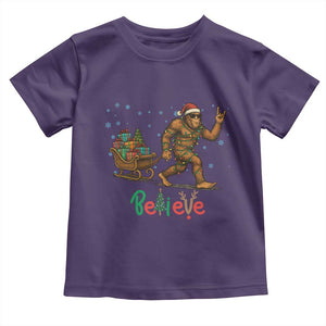Bigfoot Christmas Toddler T Shirt Believe Funny Holiday Gift TS12 Purple Print Your Wear