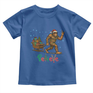 Bigfoot Christmas Toddler T Shirt Believe Funny Holiday Gift TS12 Royal Blue Print Your Wear