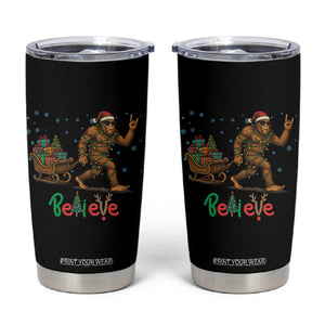 Bigfoot Christmas Tumbler Cup Believe Funny Holiday Gift TS12 Black Print Your Wear